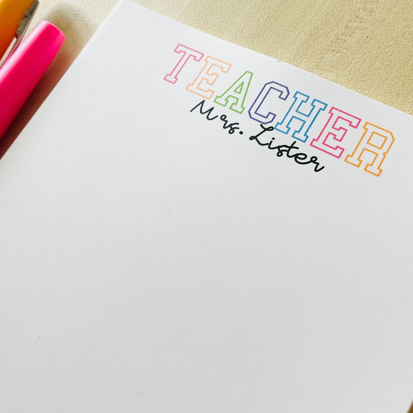 Colorful TEACHER Notepad