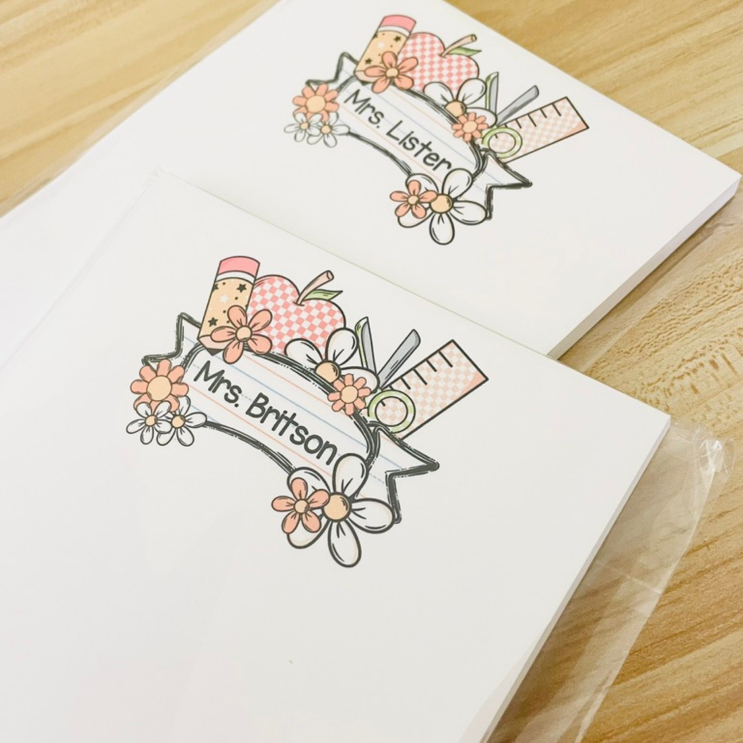 Pastel Teacher Supply Header Notepad