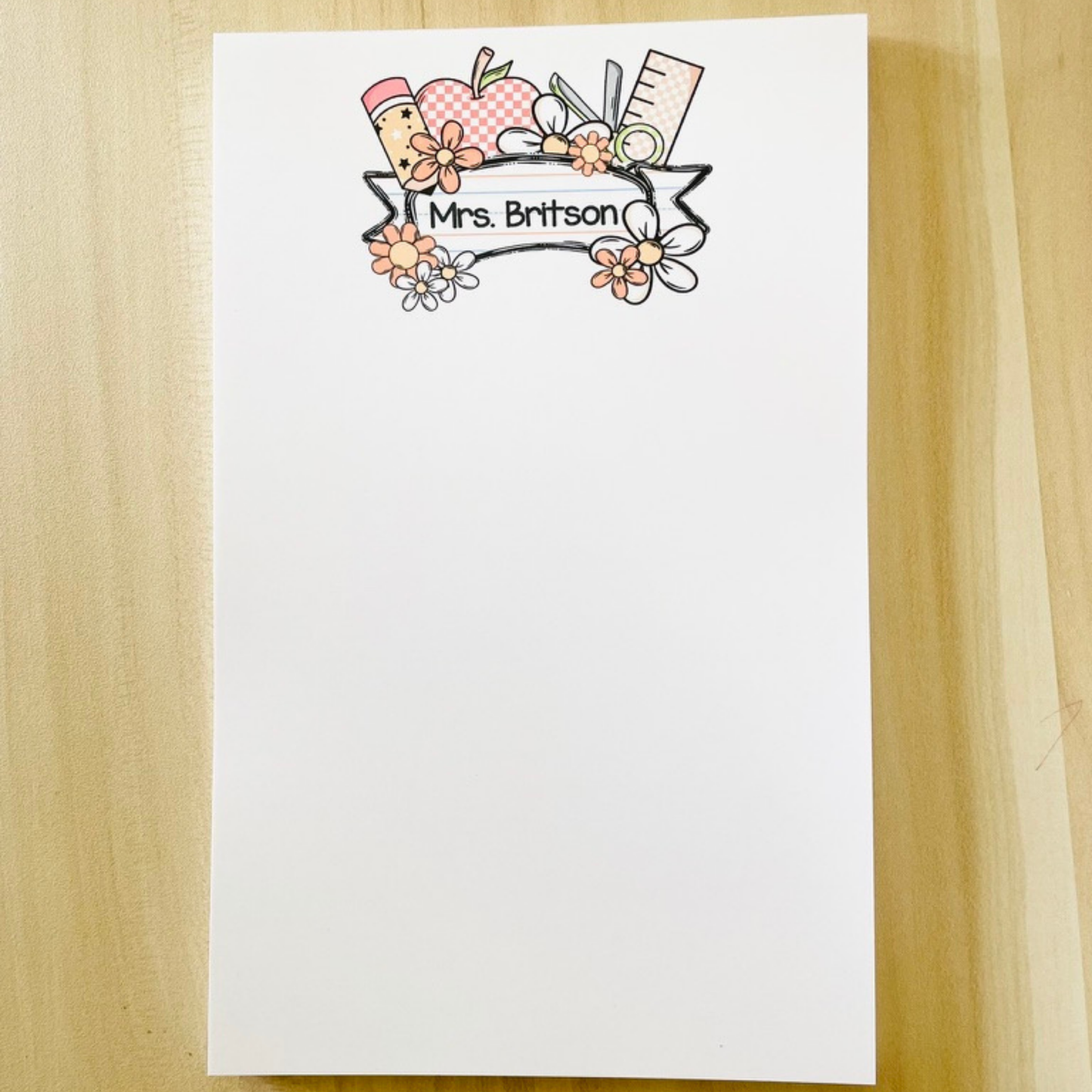Pastel Teacher Supply Header Notepad