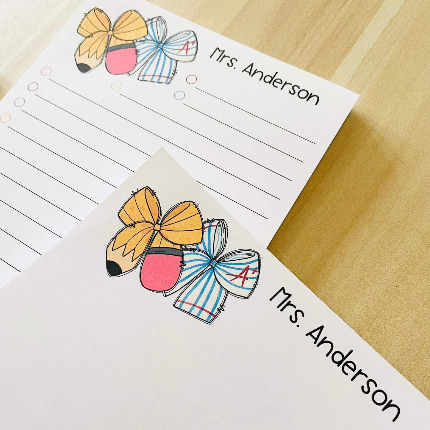 Teacher Bow Notepad