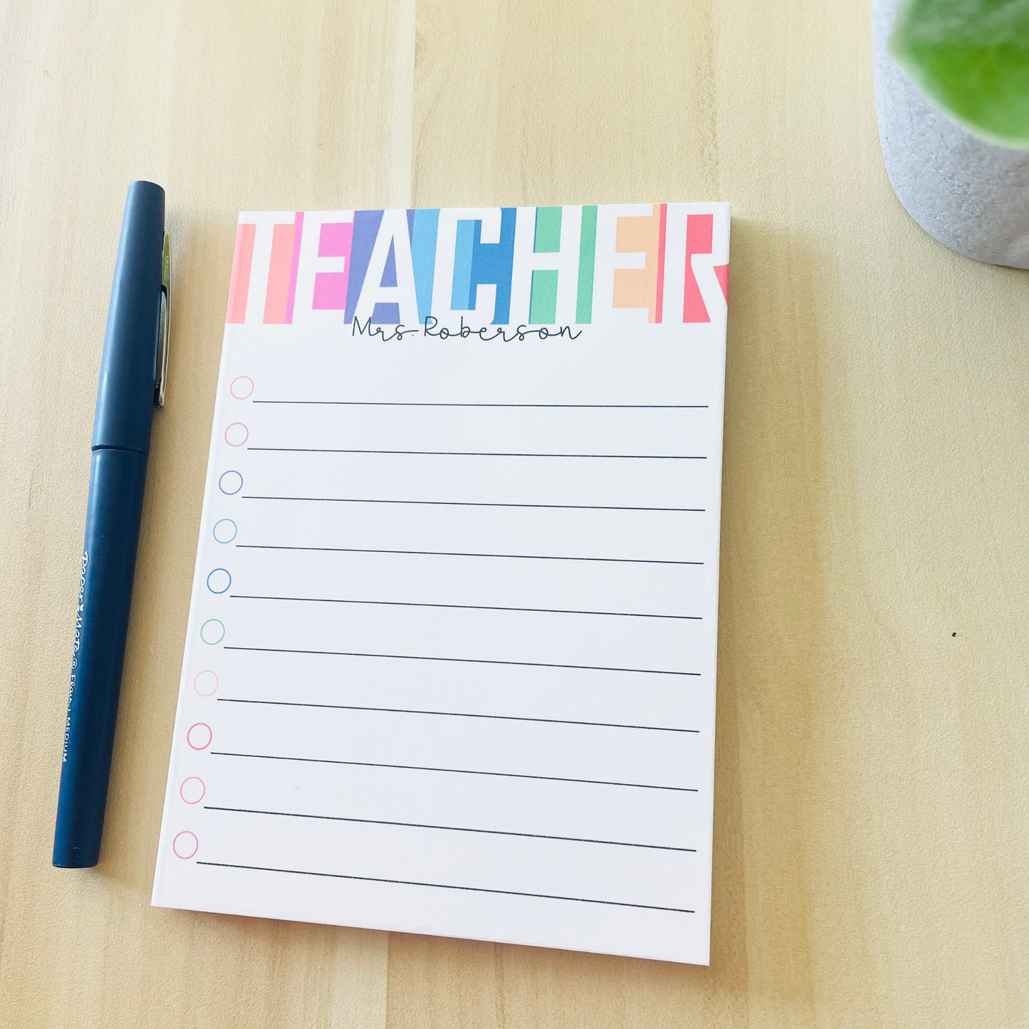 Colorful Teacher Notepad