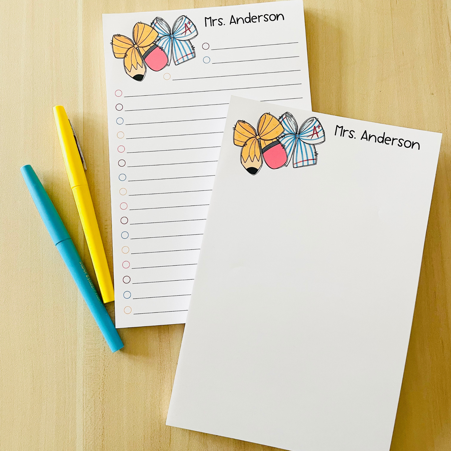 Teacher Bow Notepad