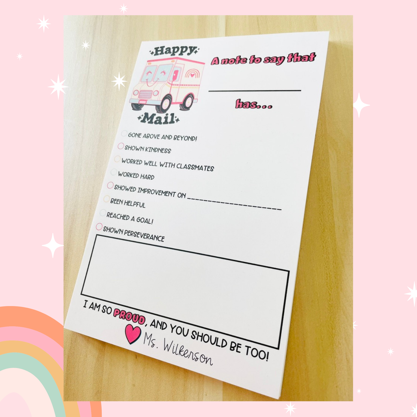Teacher Happy Mail Notepad