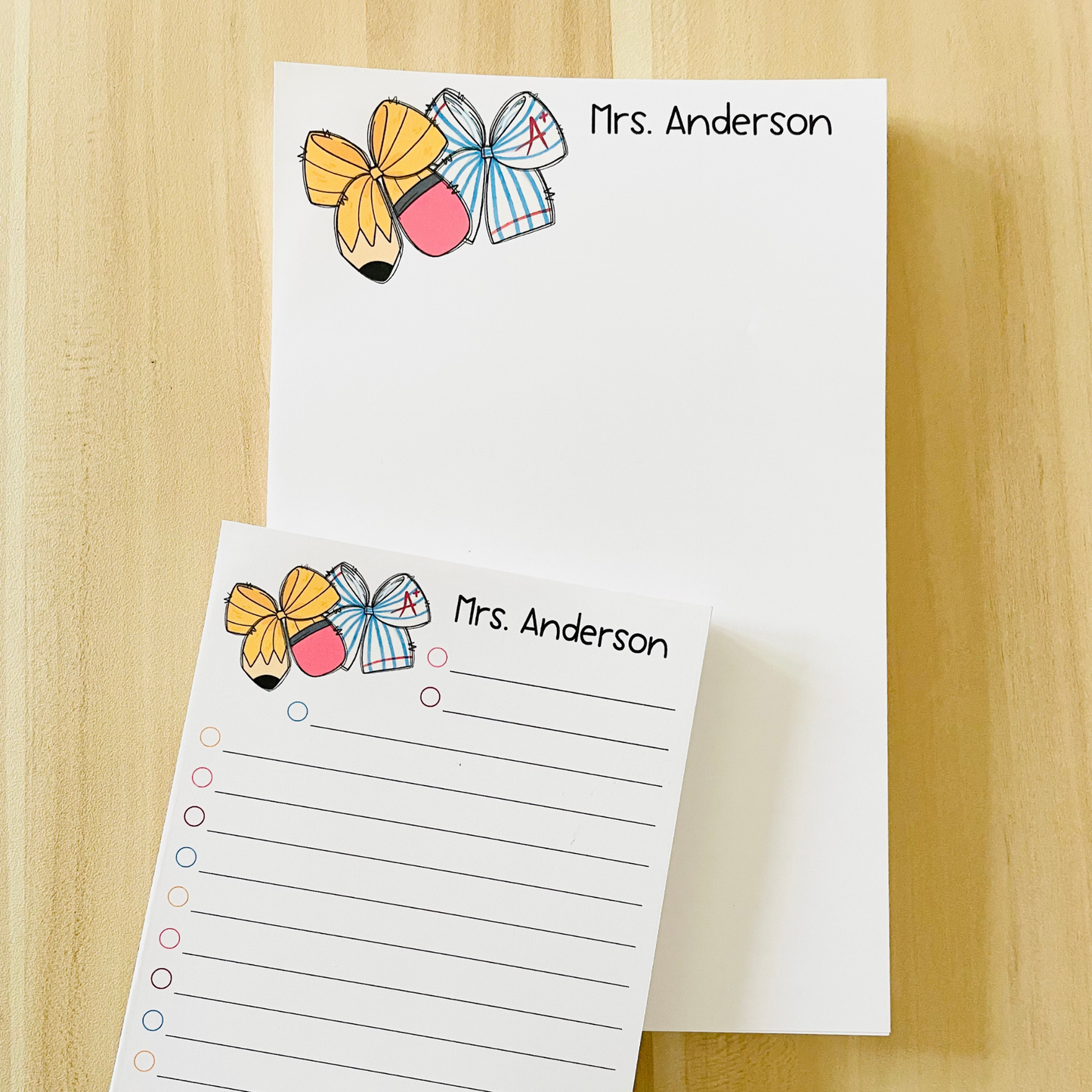 Teacher Bow Notepad