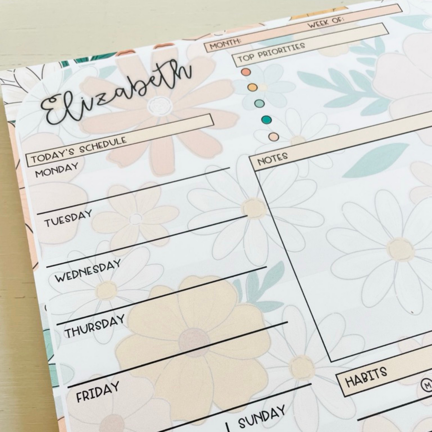 Weekly Organizer Notepad