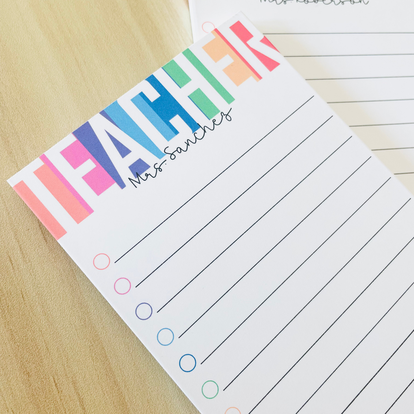 Colorful Teacher Notepad