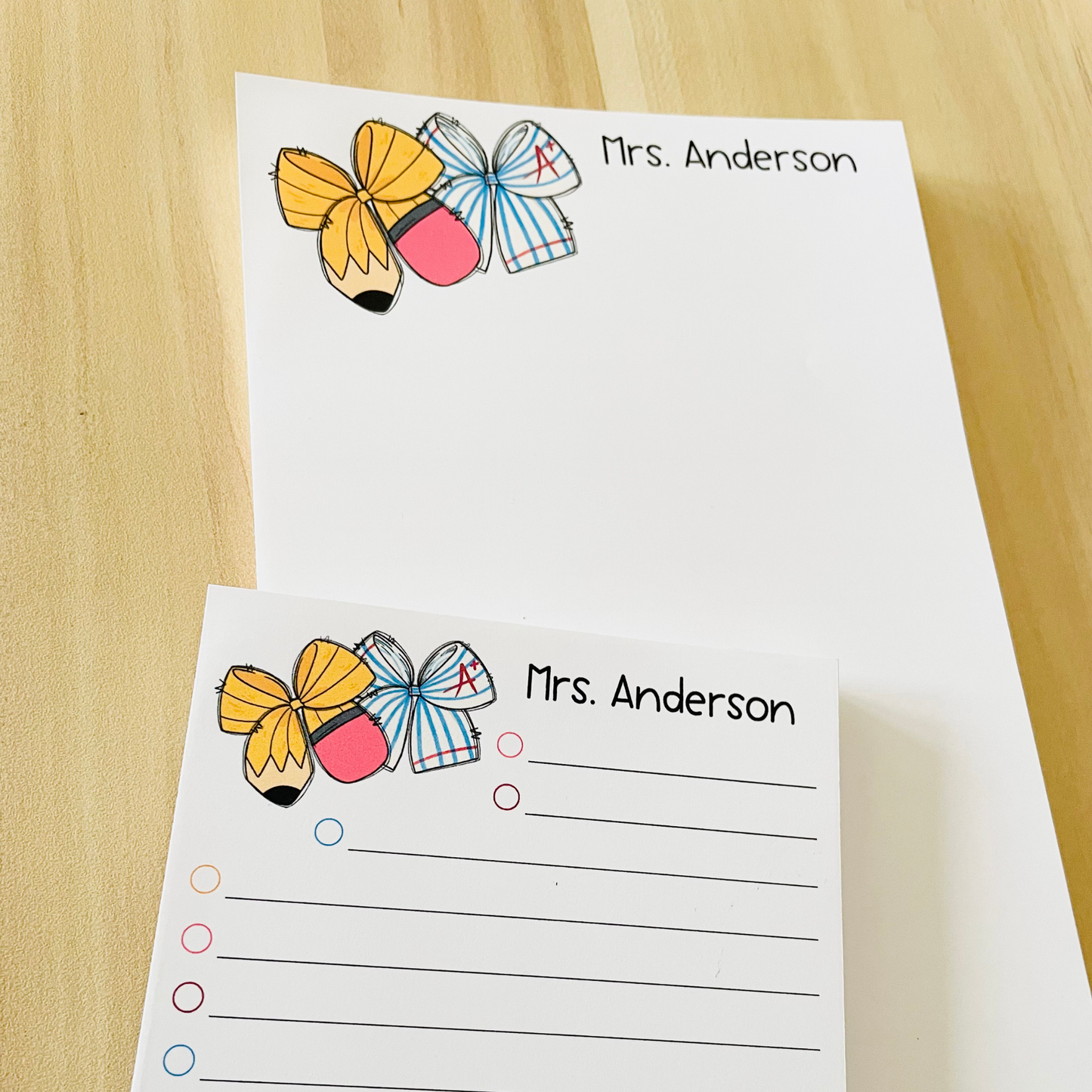 Teacher Bow Notepad