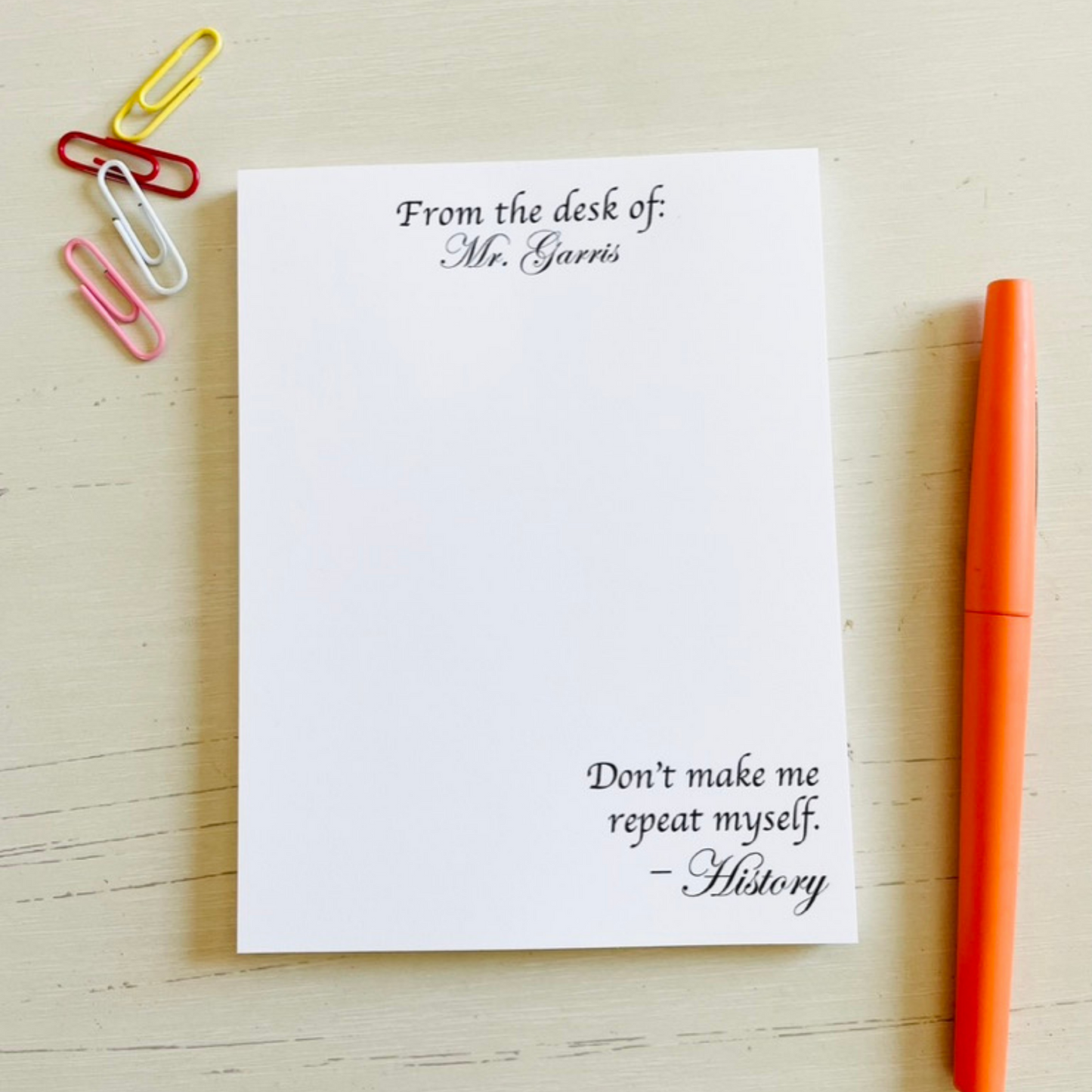History Teacher Notepad