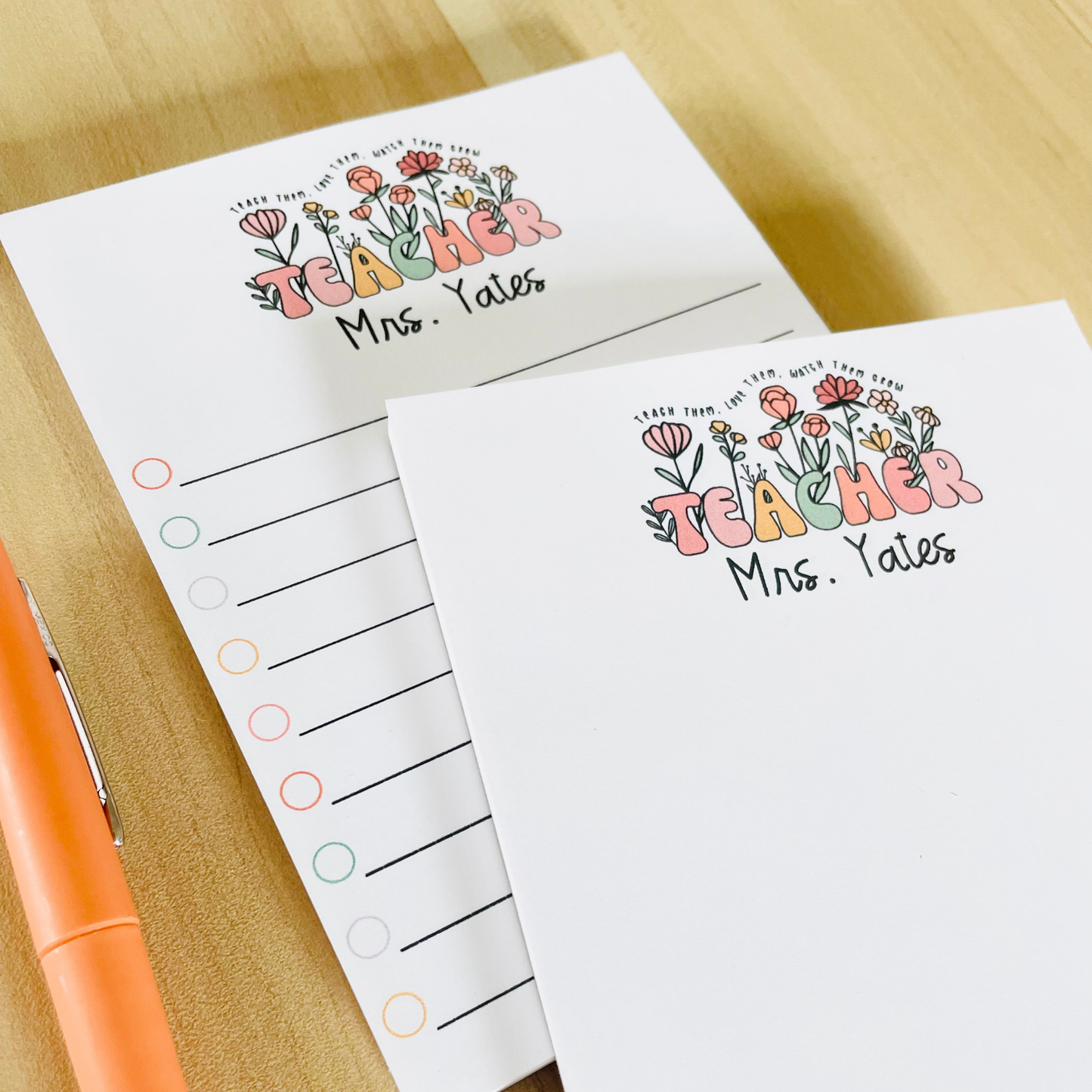Flower Teacher Notepad