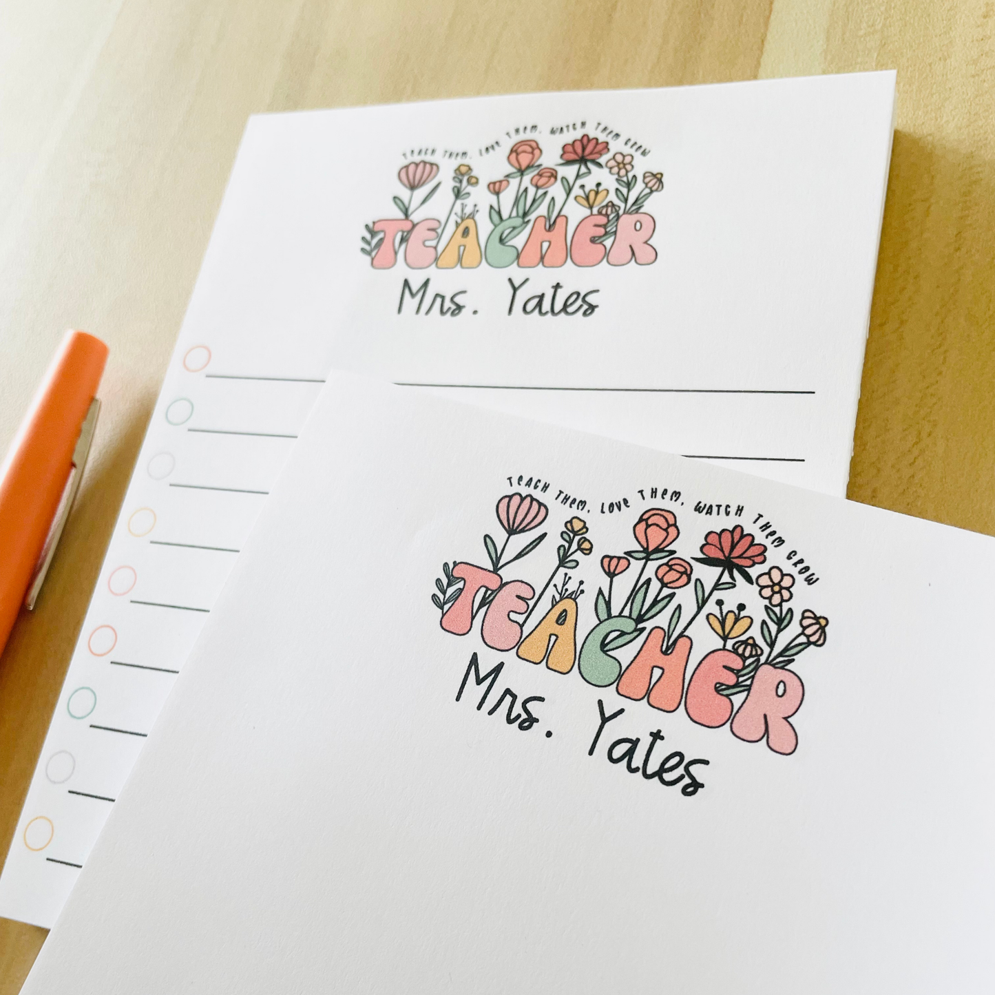 Flower Teacher Notepad