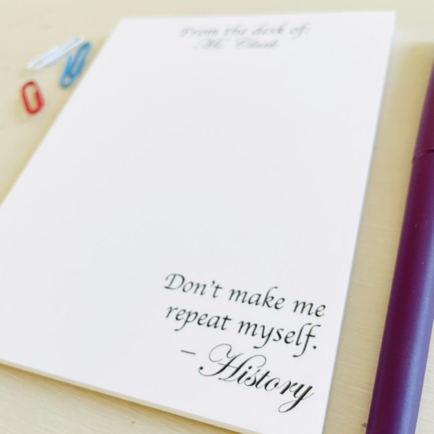 History Teacher Notepad
