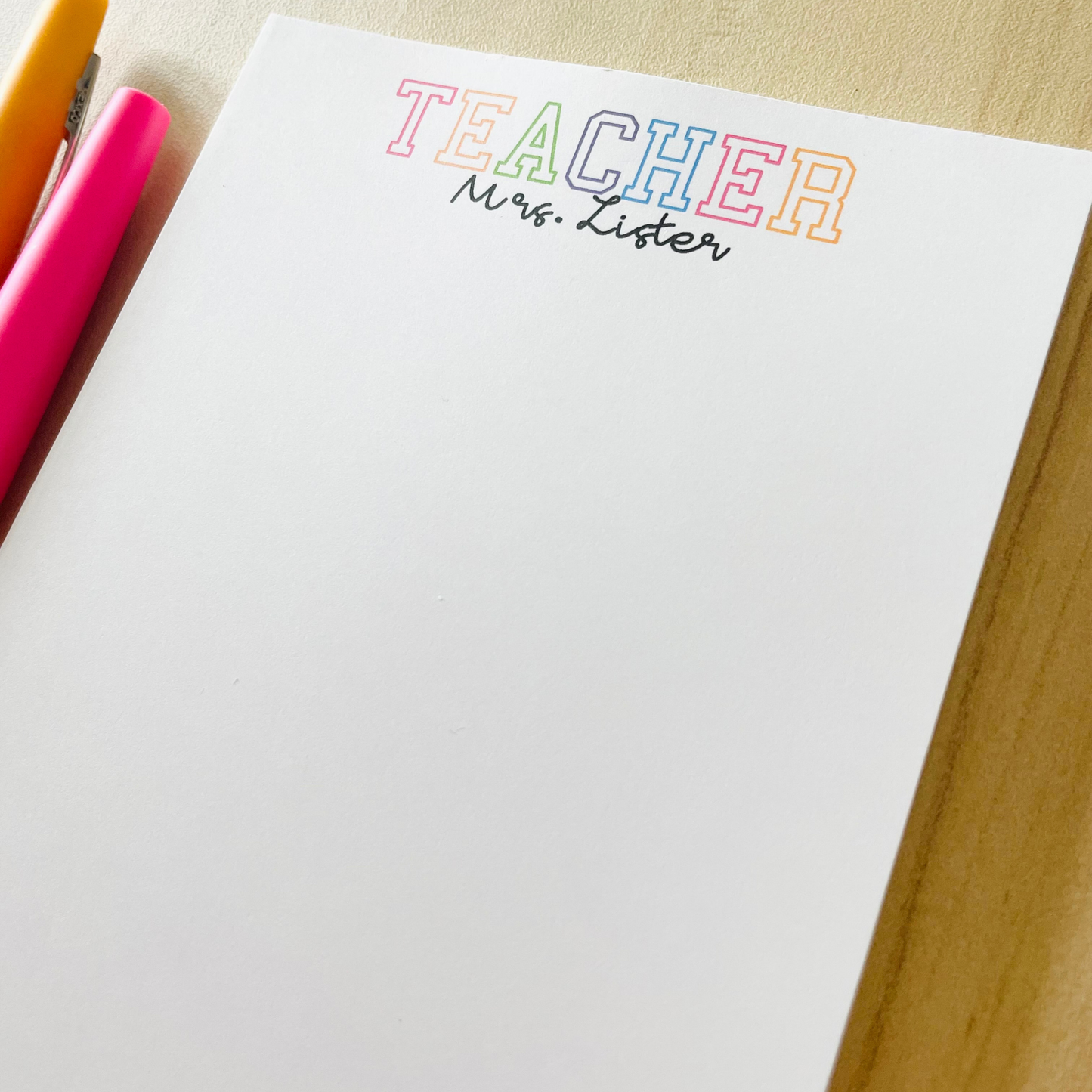 Colorful TEACHER Notepad