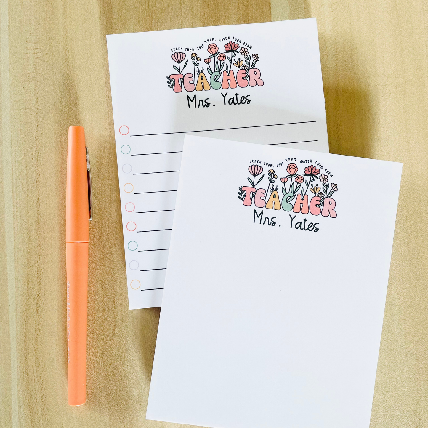 Flower Teacher Notepad