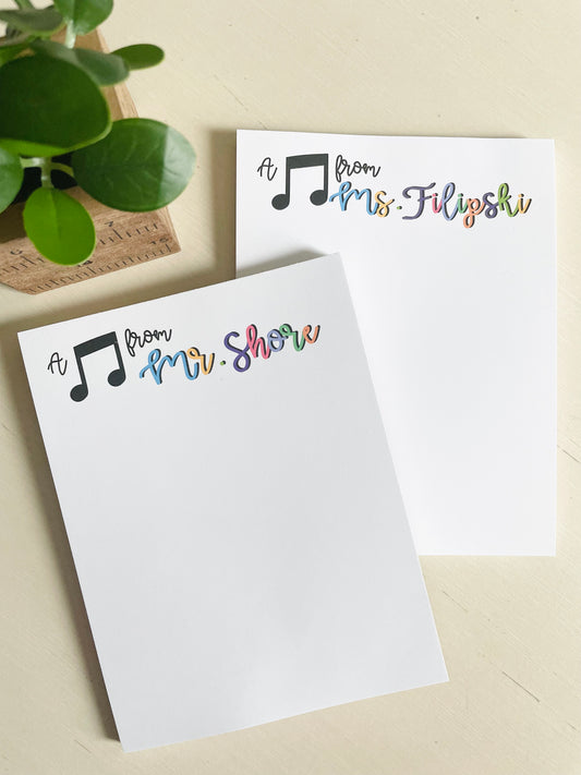 Music Teacher Notepad Gift