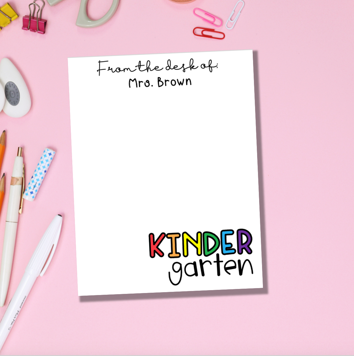 Rainbow Color Grade Level Notepad
