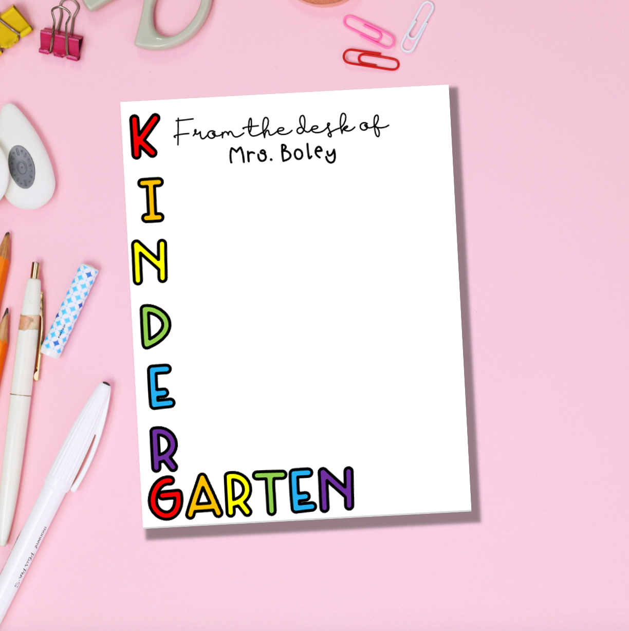 Rainbow Color Grade Level Notepad