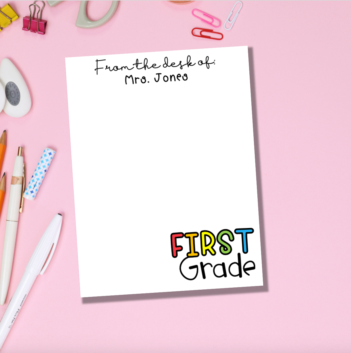 Rainbow Color Grade Level Notepad
