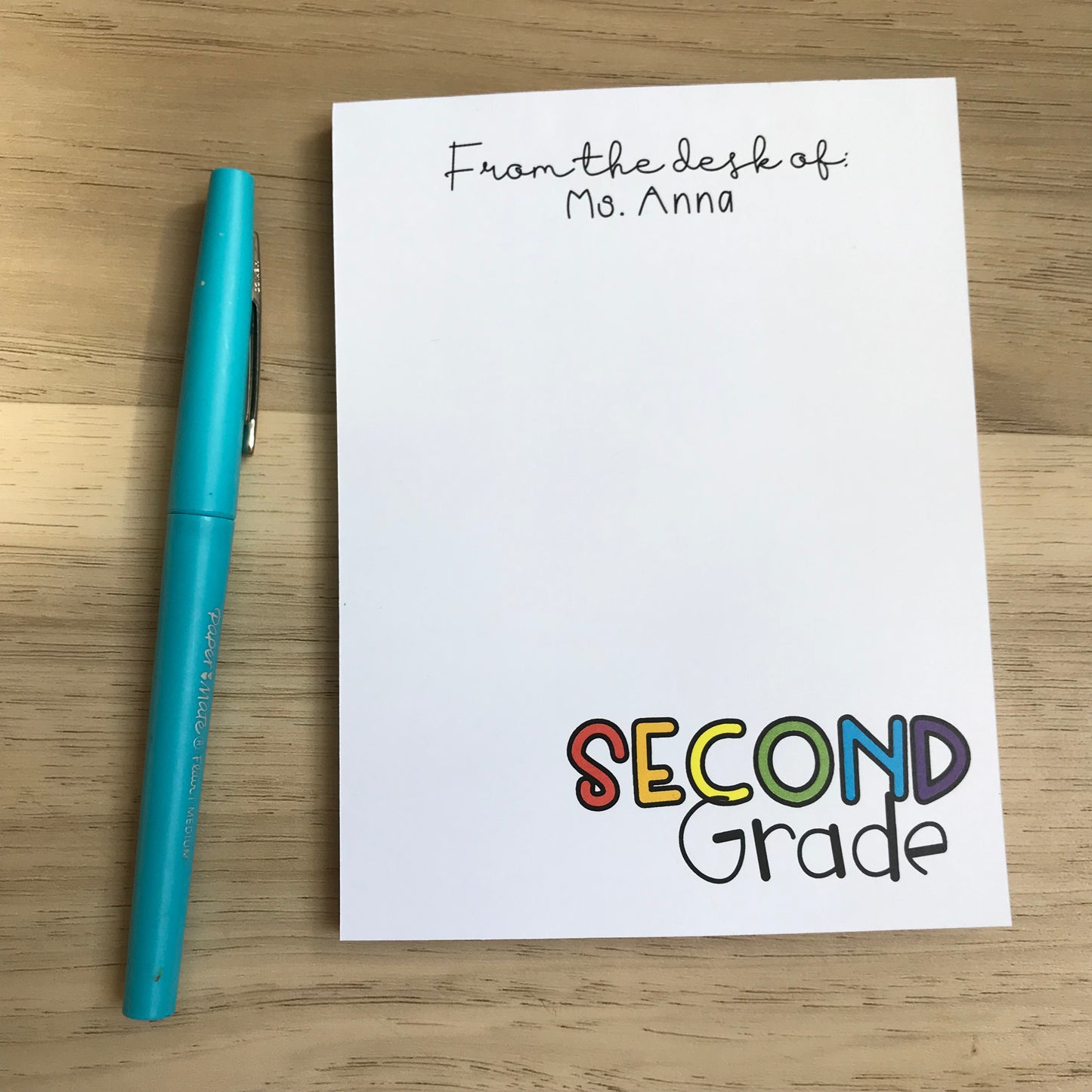 Rainbow Color Grade Level Notepad