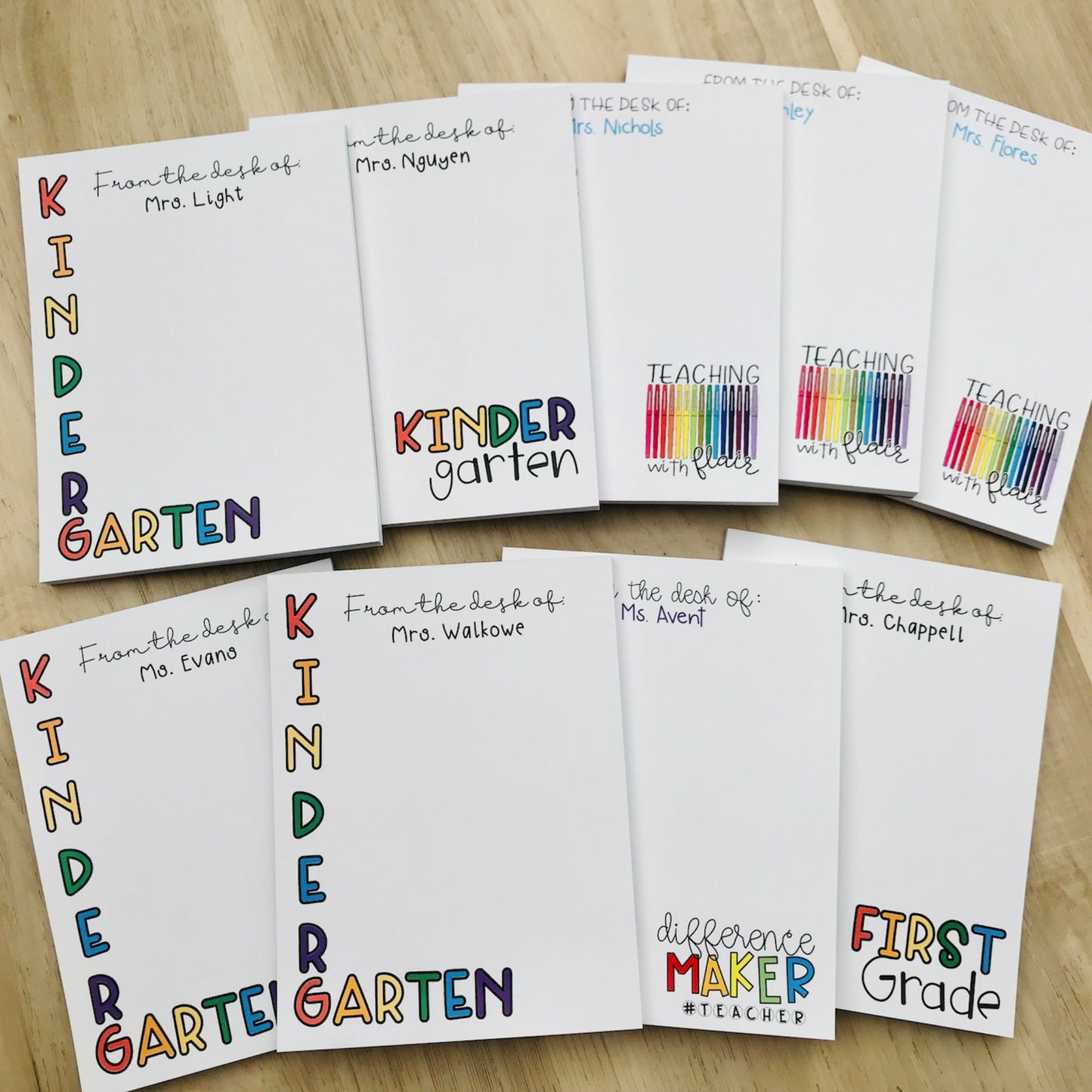 Rainbow Color Grade Level Notepad