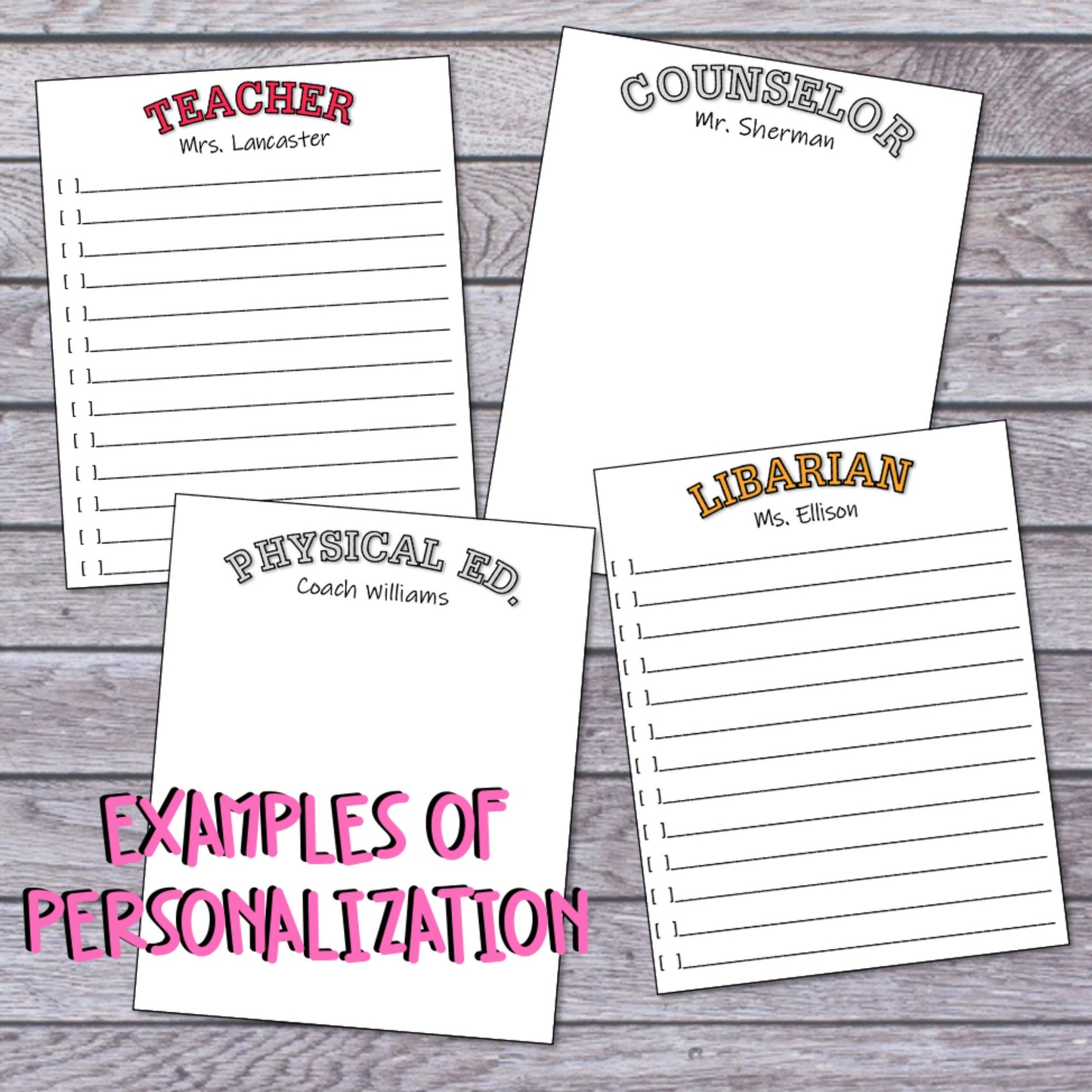 Customize Teacher Job Notepad