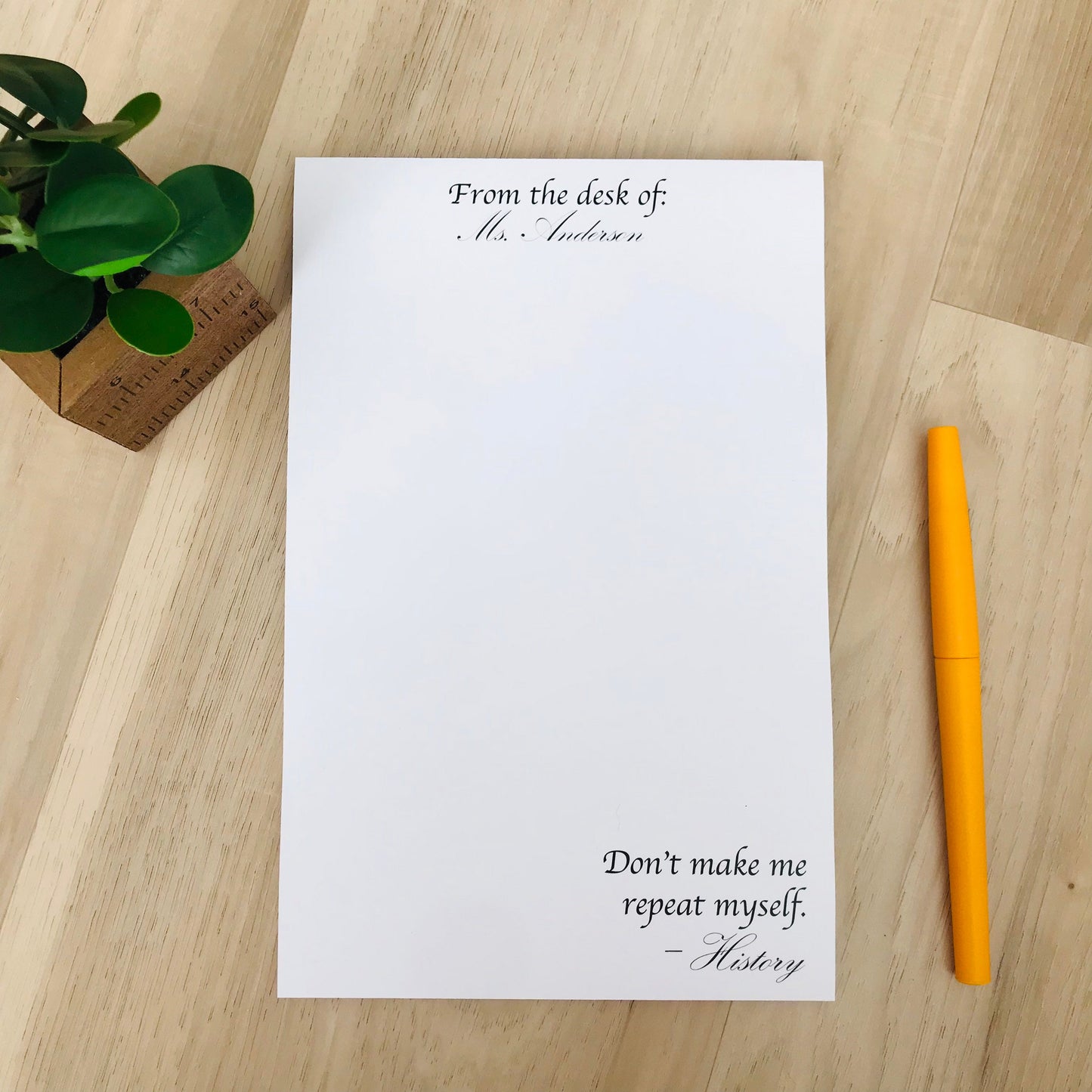 History Teacher Notepad