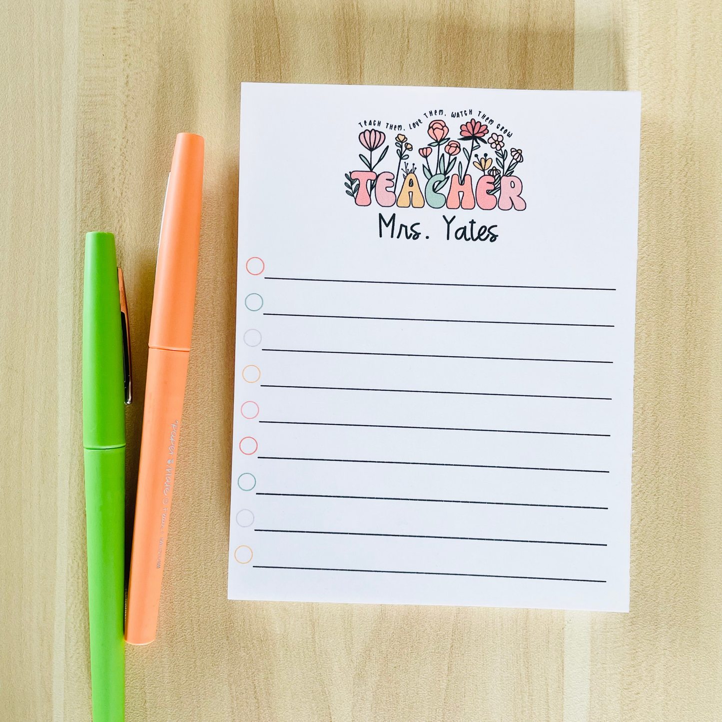Flower Teacher Notepad