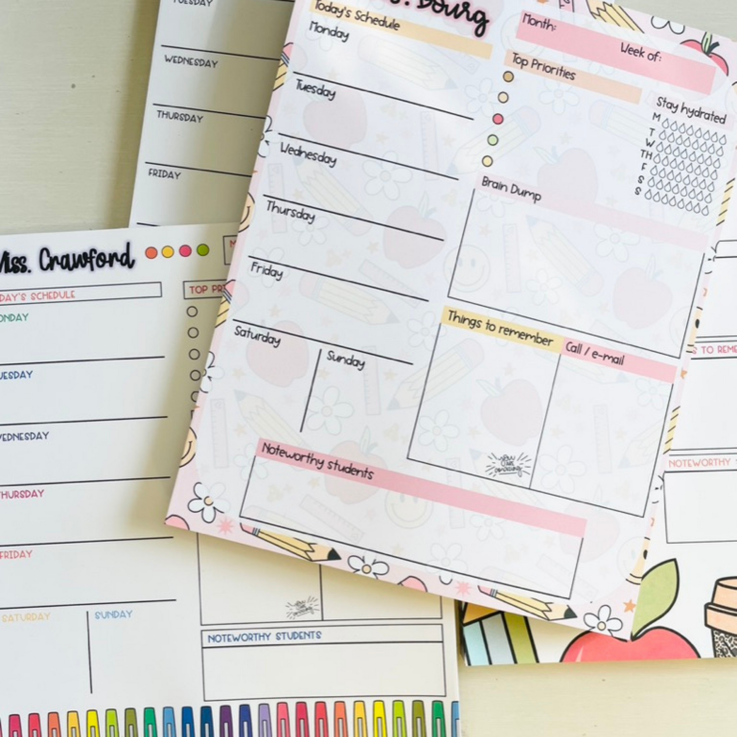 Retro Teacher Weekly Planner