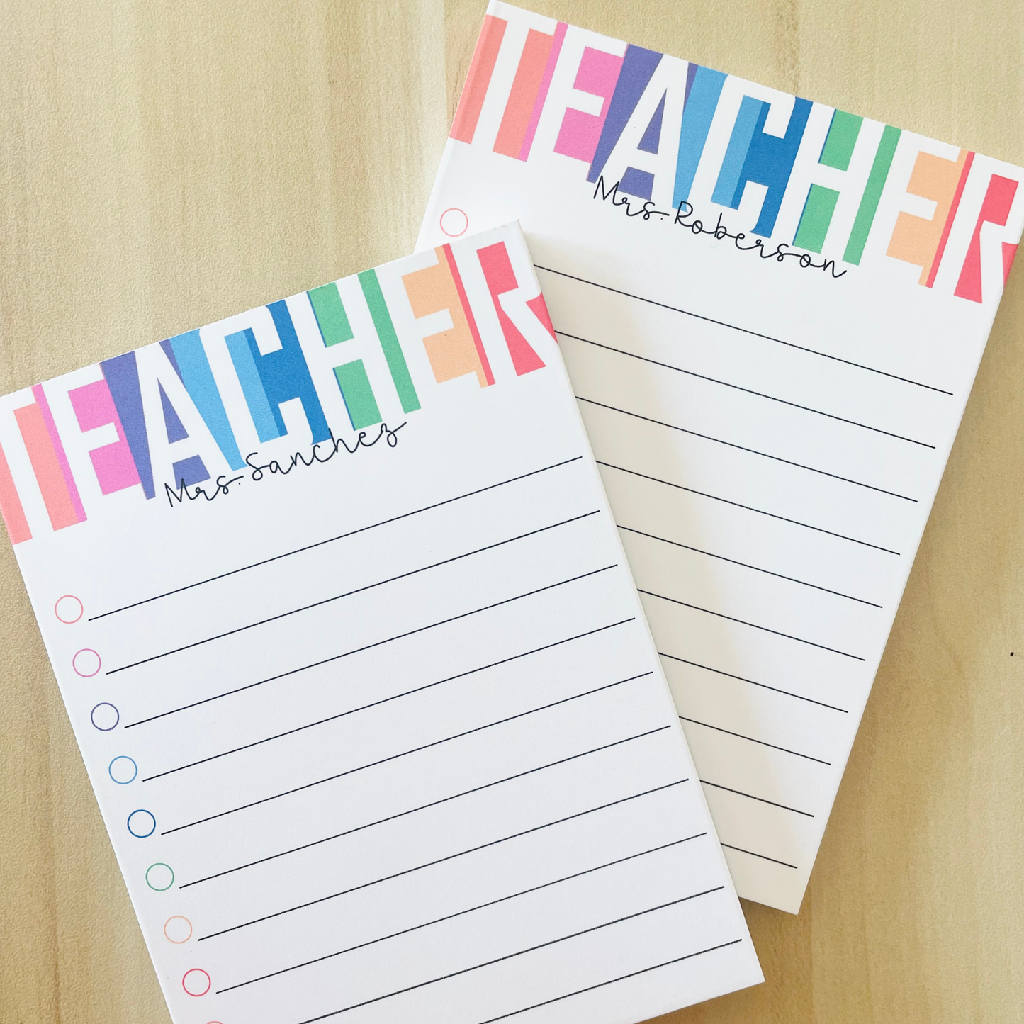 Colorful Teacher Notepad