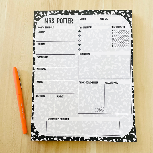 Composition Style Weekly Planner