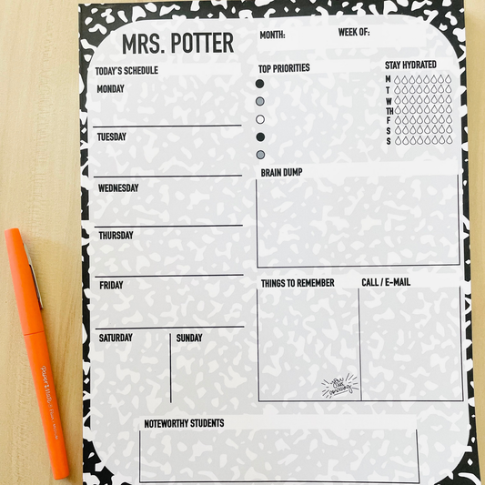 Composition Style Weekly Planner
