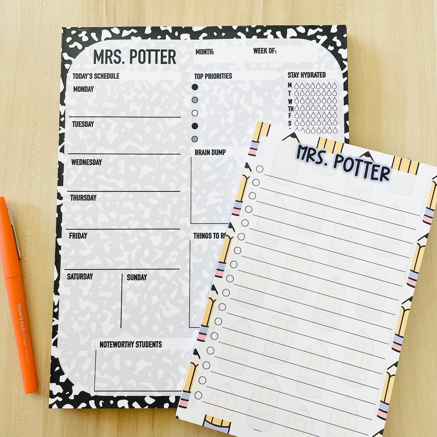 Composition Style Weekly Planner