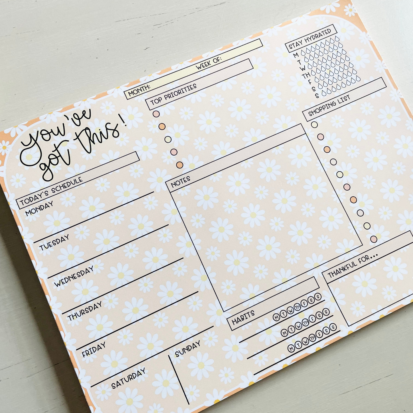 Weekly Organizer Notepad
