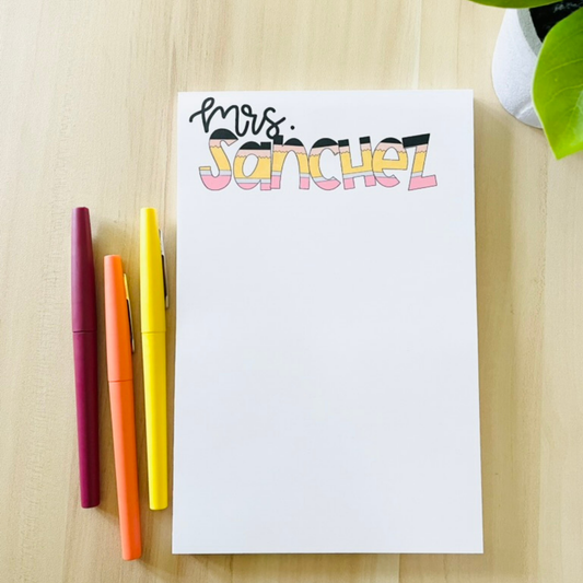 Personalized Pencil Themed Notepad