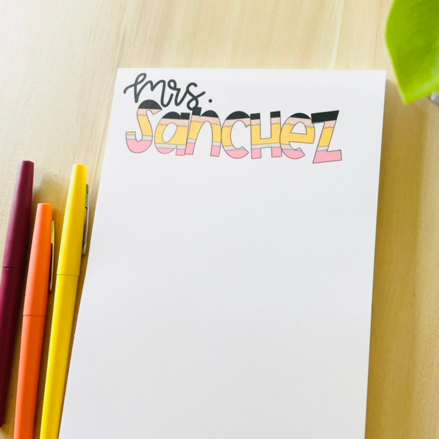 Personalized Pencil Themed Notepad
