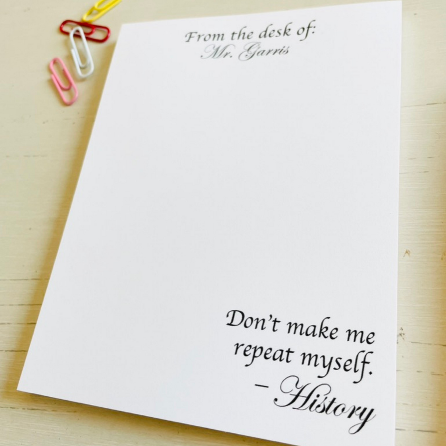 History Teacher Notepad