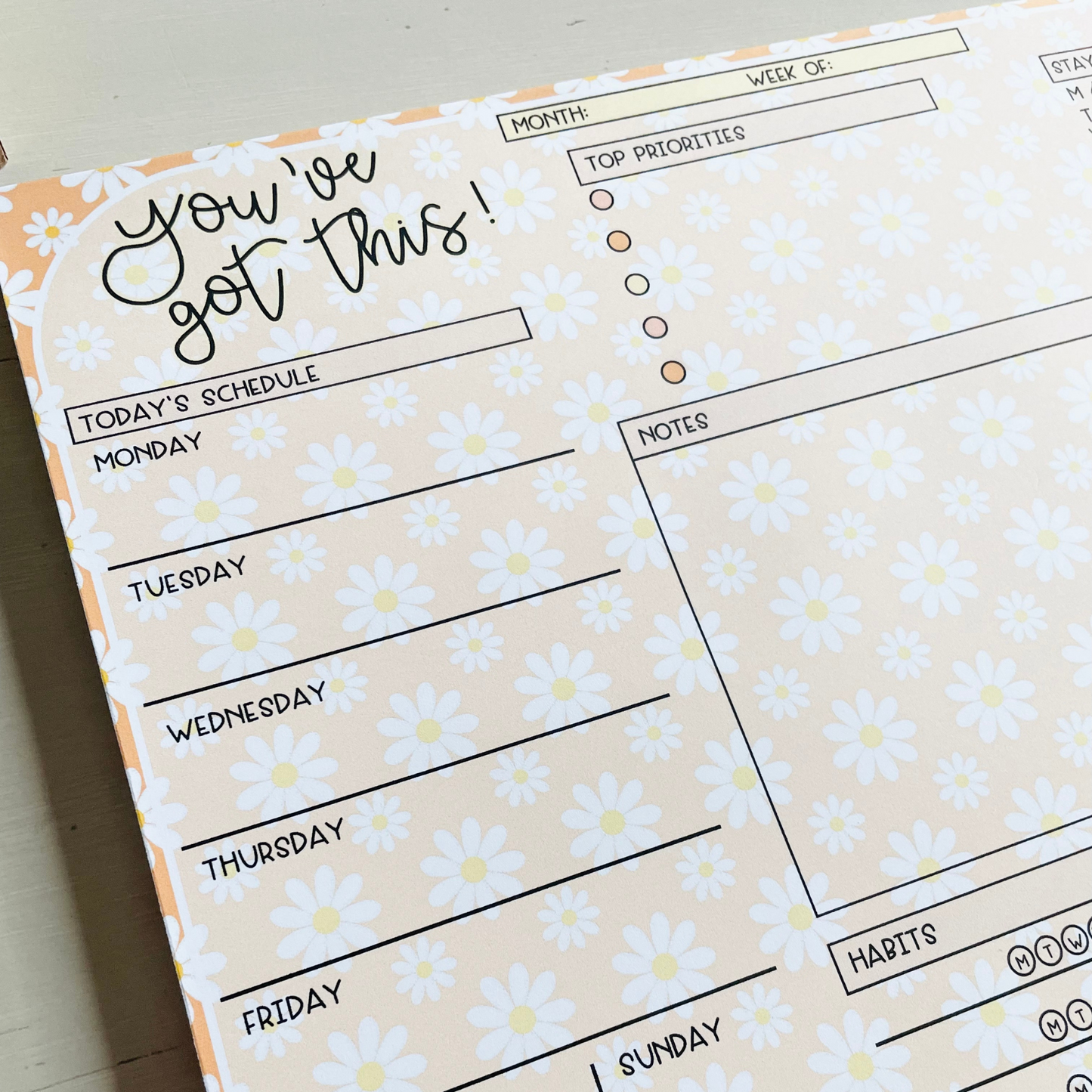 Weekly Organizer Notepad