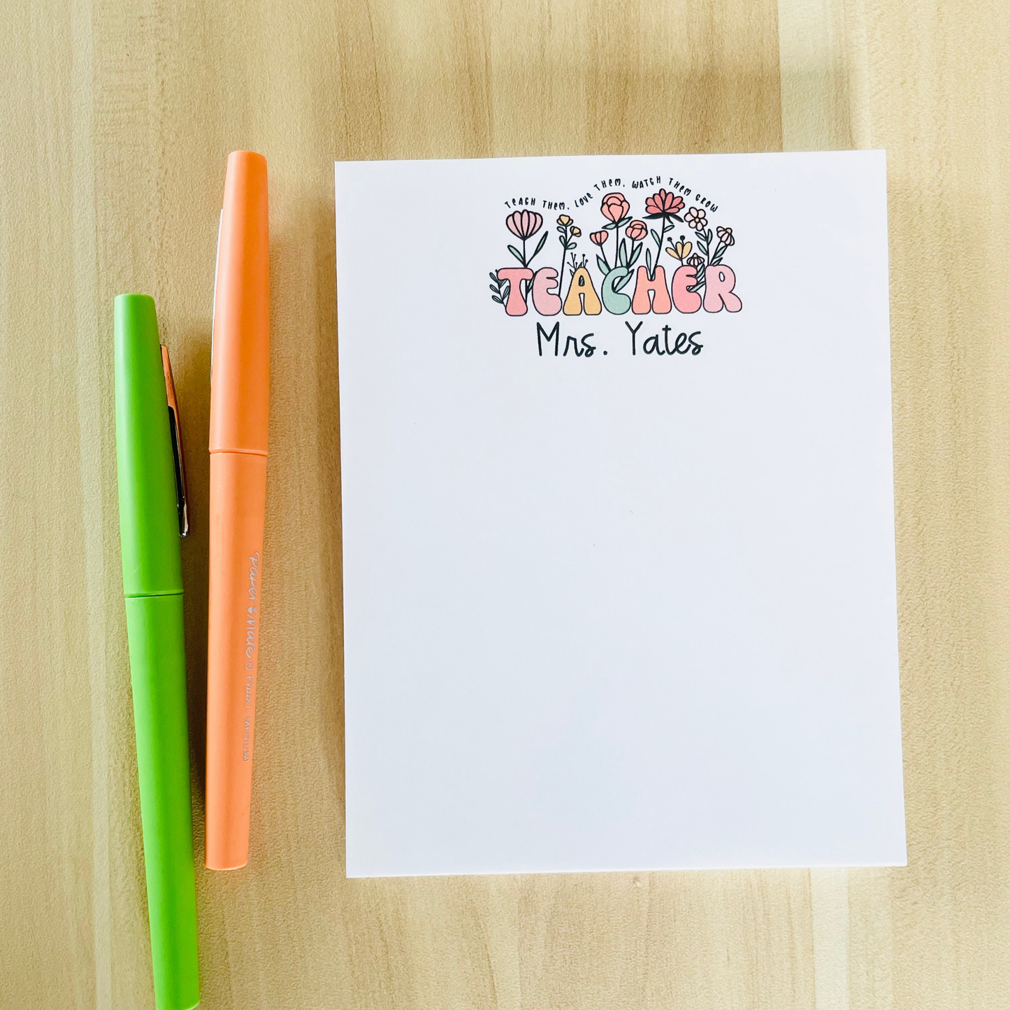 Flower Teacher Notepad
