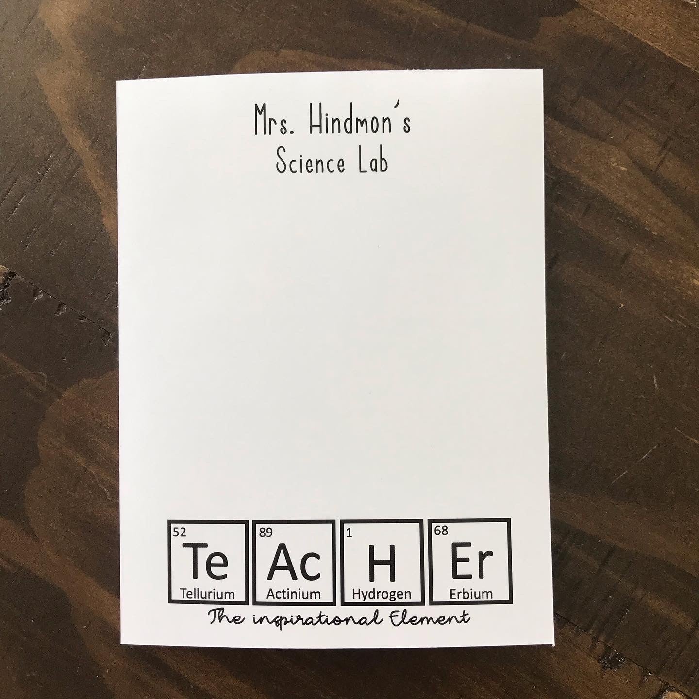 Science Teacher Notepad