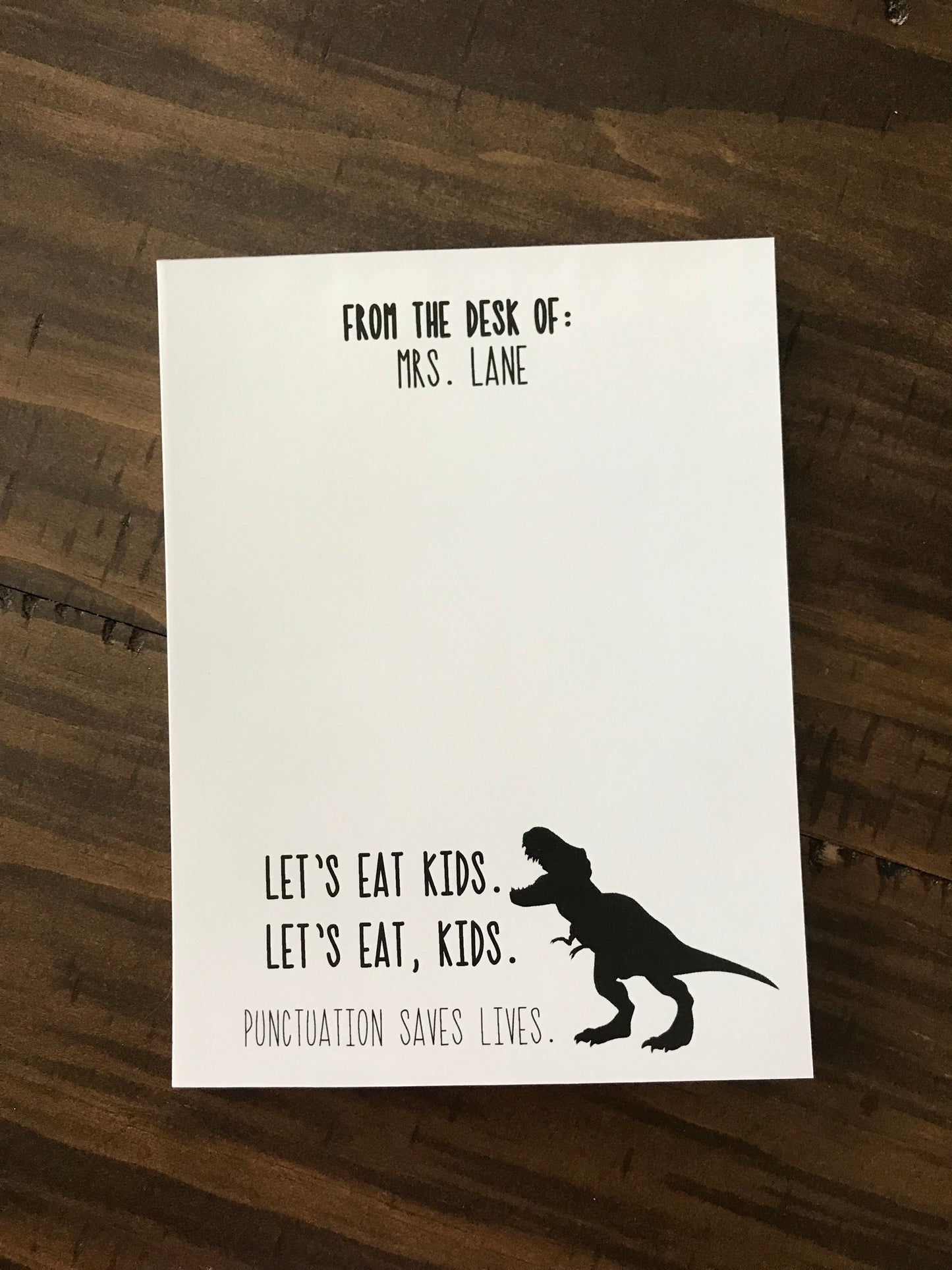 English Teacher Notepad- Punctuation Matters
