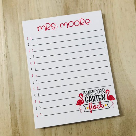Flamingo Flock Teacher Notepad