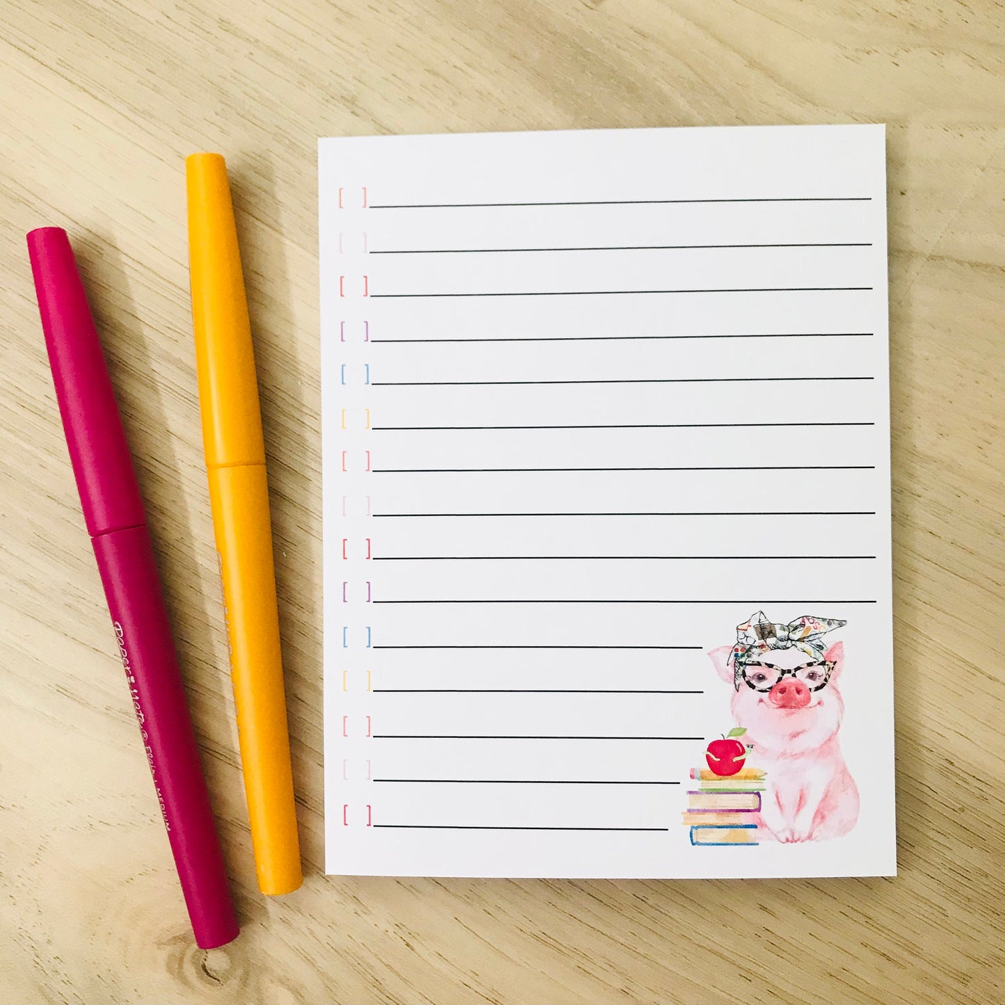 Cute Teacher Pig Notepad
