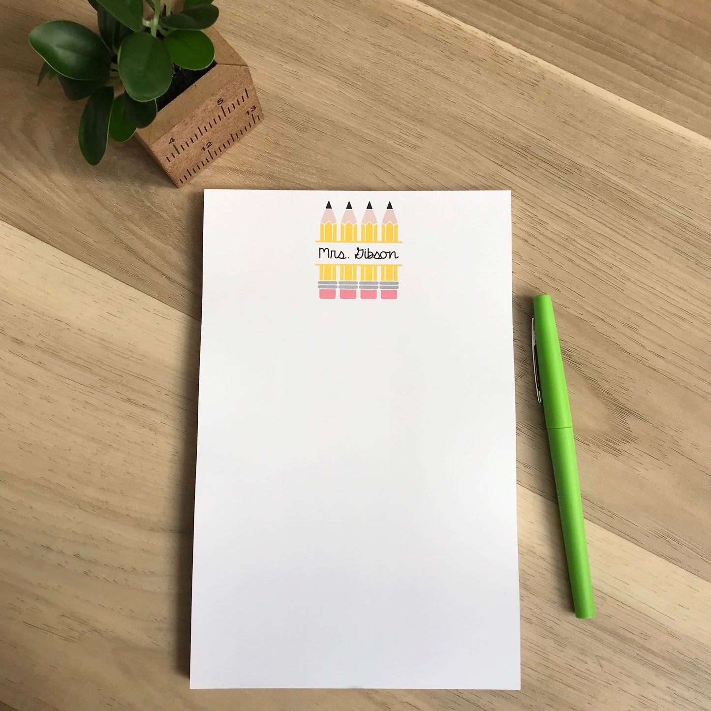 Pencil Personalized Teacher Notepad